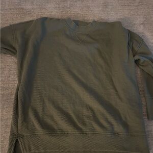 Aerie Ribbed Olive Green Pullover